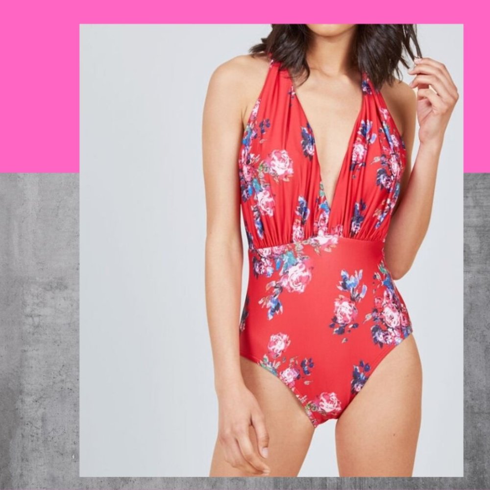 New ModCloth Floral Swimsuit